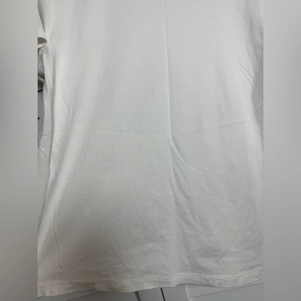 J. Crew White Embellished Short Sleeve Tee Size Small